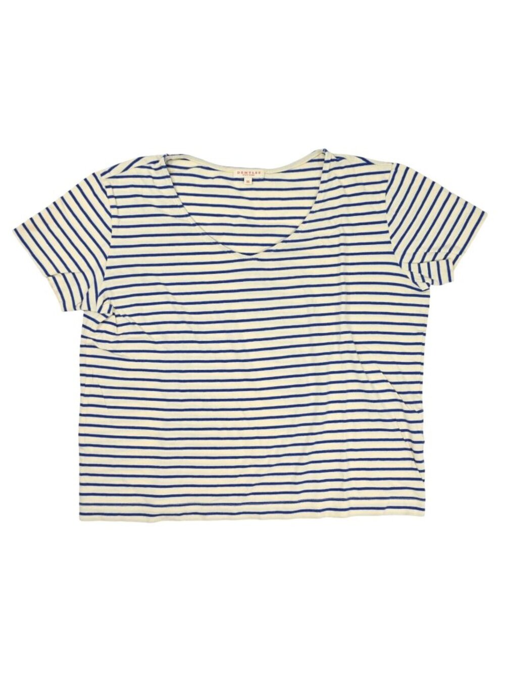 Demylee Short Sleeve T-Shirt in Ivory Blue Stripe